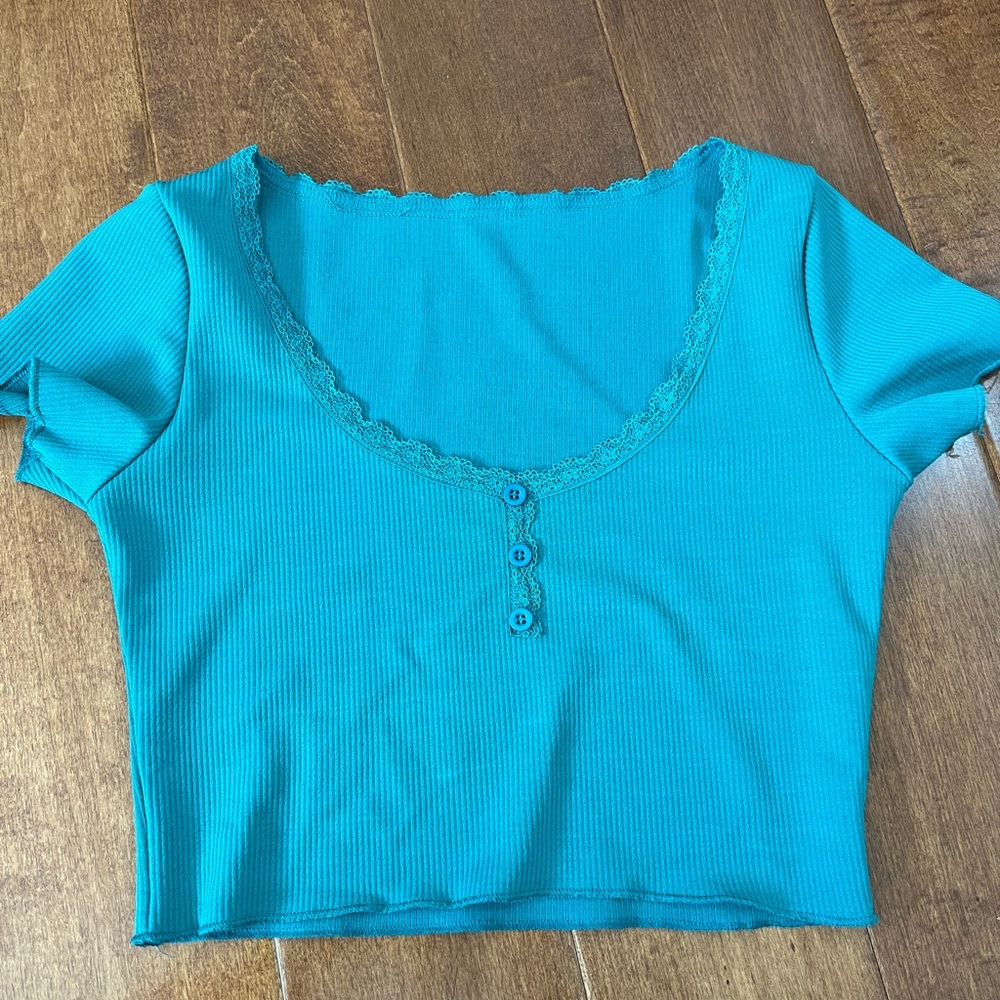 Blue Crop Top
